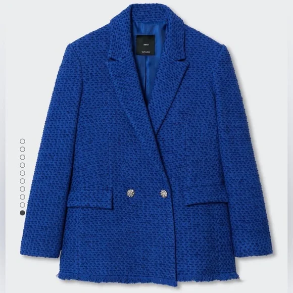 Blue Tweed Blazer NWT W Size Medium - Picture 4 of 12